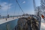 Bild vom Königstuhl auf Rügen; Skywalk mit toller Aussicht auf den Atlantik; Spezialtiefbau gründet das Fundament sicher