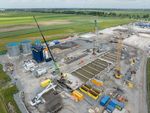 Picture shows the ELB X construction site from a drone's perspective. 